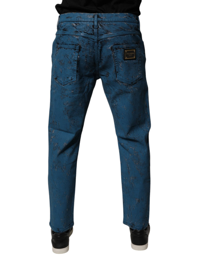 Dolce &amp; Gabbana Sample Sale Dolce &amp; Gabbana Blue Tie Dye Cotton Skinny Men Denim Jeans - | Designer outlet