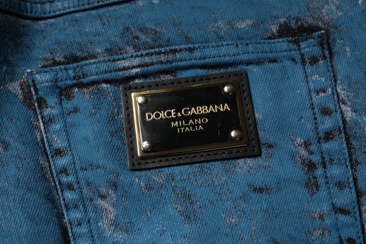 Dolce &amp; Gabbana Sample Sale Dolce &amp; Gabbana Blue Tie Dye Cotton Skinny Men Denim Jeans - | Designer outlet