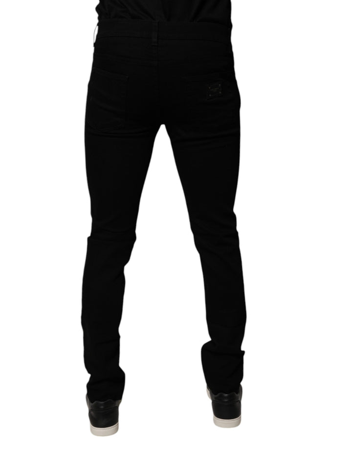 Dolce & Gabbana Black Sacred Heart Cotton Skinny Denim Jeans by Dolce & Gabbana outlet now on sale