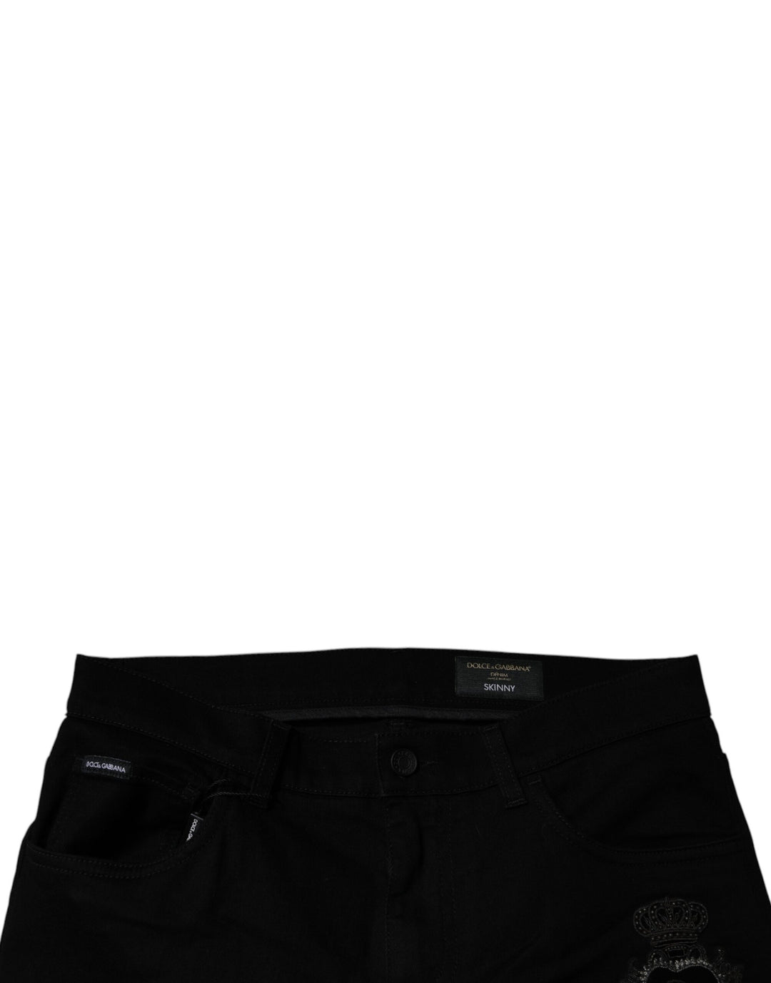 Dolce & Gabbana Black Sacred Heart Cotton Skinny Denim Jeans by Dolce & Gabbana outlet now on sale