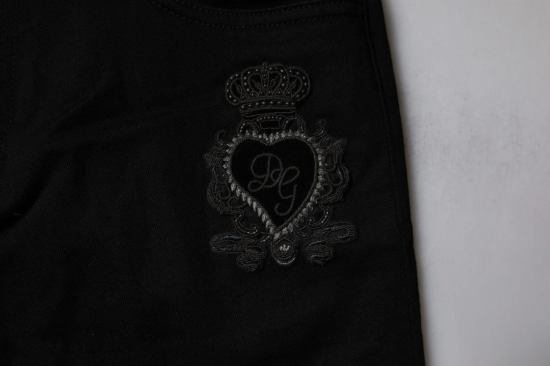Dolce & Gabbana Black Sacred Heart Cotton Skinny Denim Jeans by Dolce & Gabbana outlet now on sale