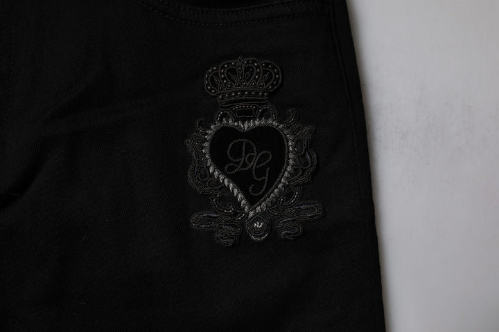 Dolce & Gabbana Black Sacred Heart Cotton Skinny Denim Jeans by Dolce & Gabbana outlet now on sale
