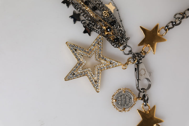 Dolce & Gabbana Silver Gold Brass Embellished Waist Chain Belt