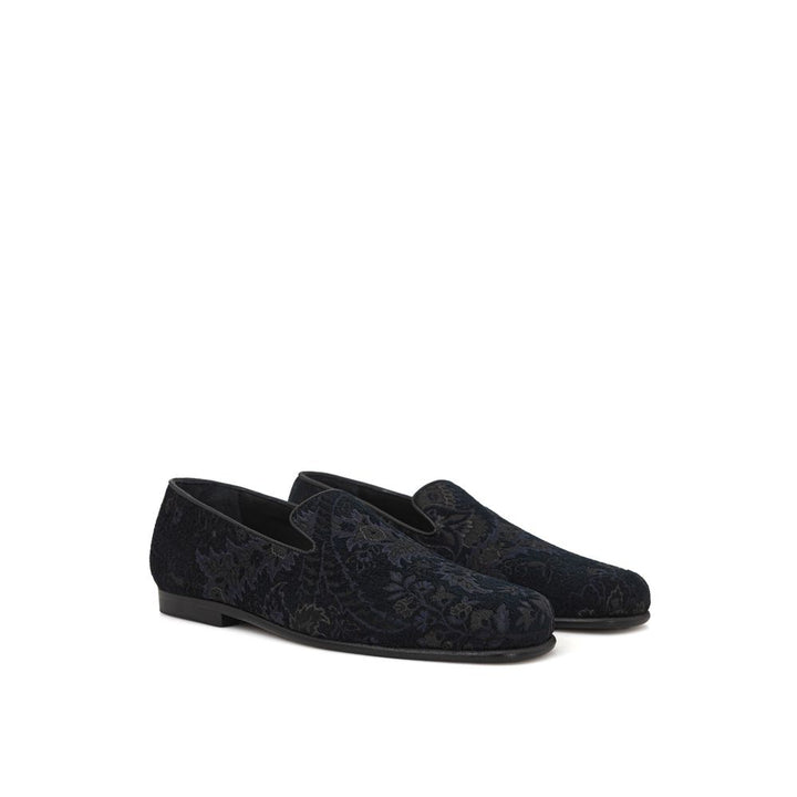 Etro Blue Leather Slip-On Loafers by Etro outlet now on sale
