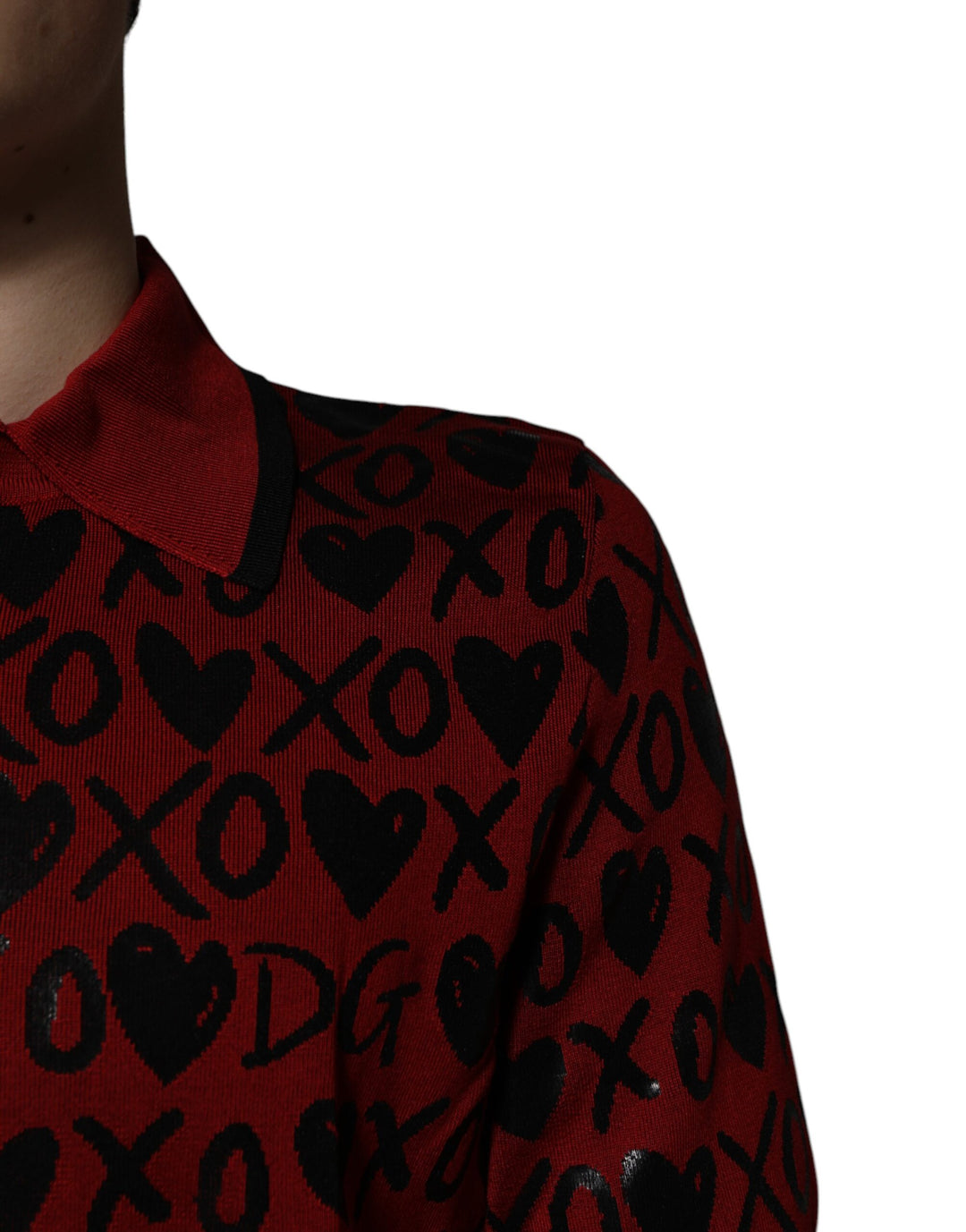 Dolce &amp; Gabbana Sample Sale Dolce &amp; Gabbana Red Cotton XOXO Collared Polo T-shirt - | Designer outlet