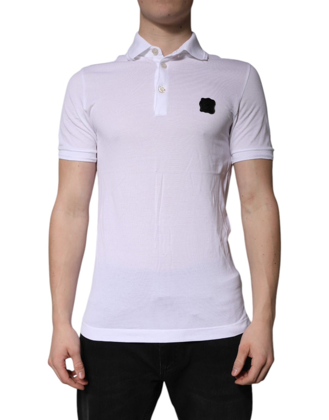 Dolce &amp; Gabbana Sample Sale Dolce &amp; Gabbana White Cotton Logo Collared Polo T-shirt - | Designer outlet