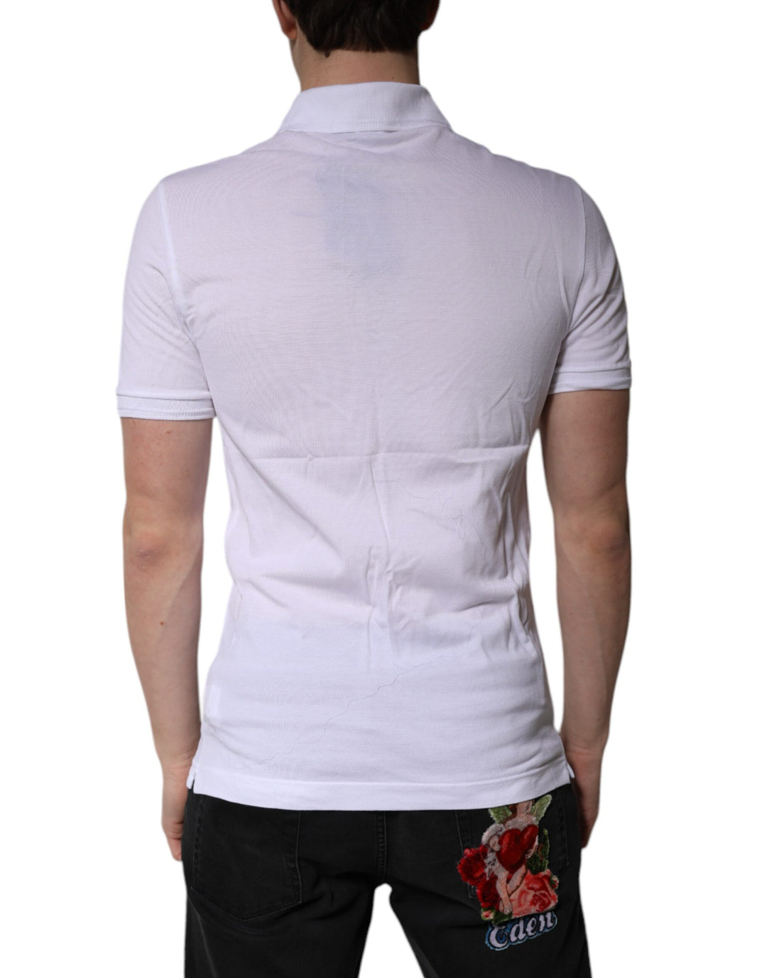 Dolce &amp; Gabbana Sample Sale Dolce &amp; Gabbana White Cotton Logo Collared Polo T-shirt - | Designer outlet