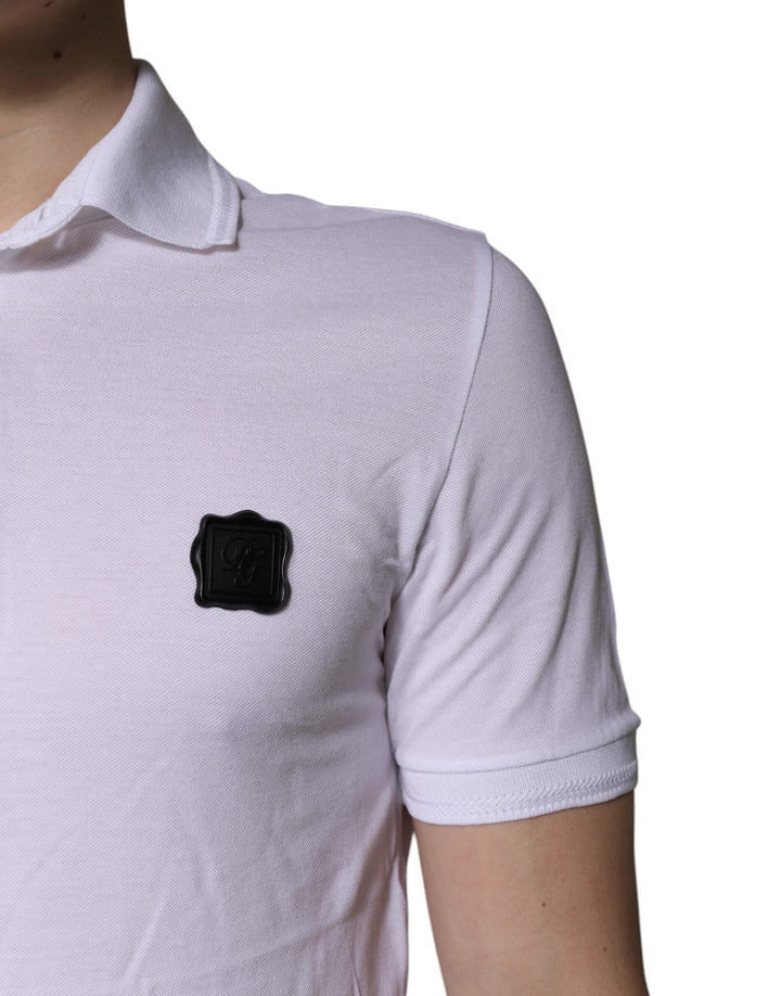 Dolce &amp; Gabbana Sample Sale Dolce &amp; Gabbana White Cotton Logo Collared Polo T-shirt - | Designer outlet