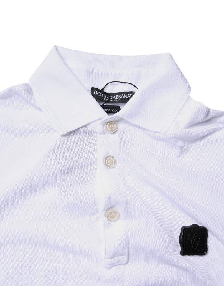Dolce &amp; Gabbana Sample Sale Dolce &amp; Gabbana White Cotton Logo Collared Polo T-shirt - | Designer outlet