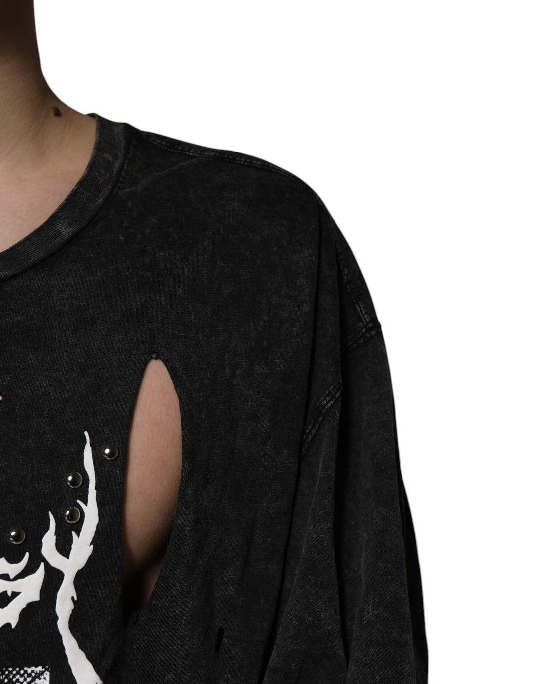 Dolce &amp; Gabbana Sample Sale Dolce &amp; Gabbana Black Graphic Print Cotton Crew Neck T-shirt - | Designer outlet