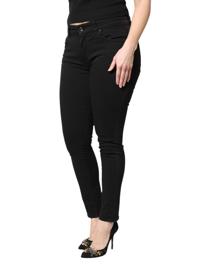 Dolce &amp; Gabbana Sample Sale Dolce &amp; Gabbana Black Cotton Mid Waisted Skinny Denim Jeans - | Designer outlet