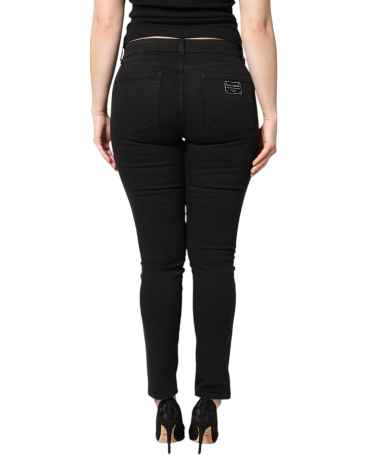 Dolce &amp; Gabbana Sample Sale Dolce &amp; Gabbana Black Cotton Mid Waisted Skinny Denim Jeans - | Designer outlet