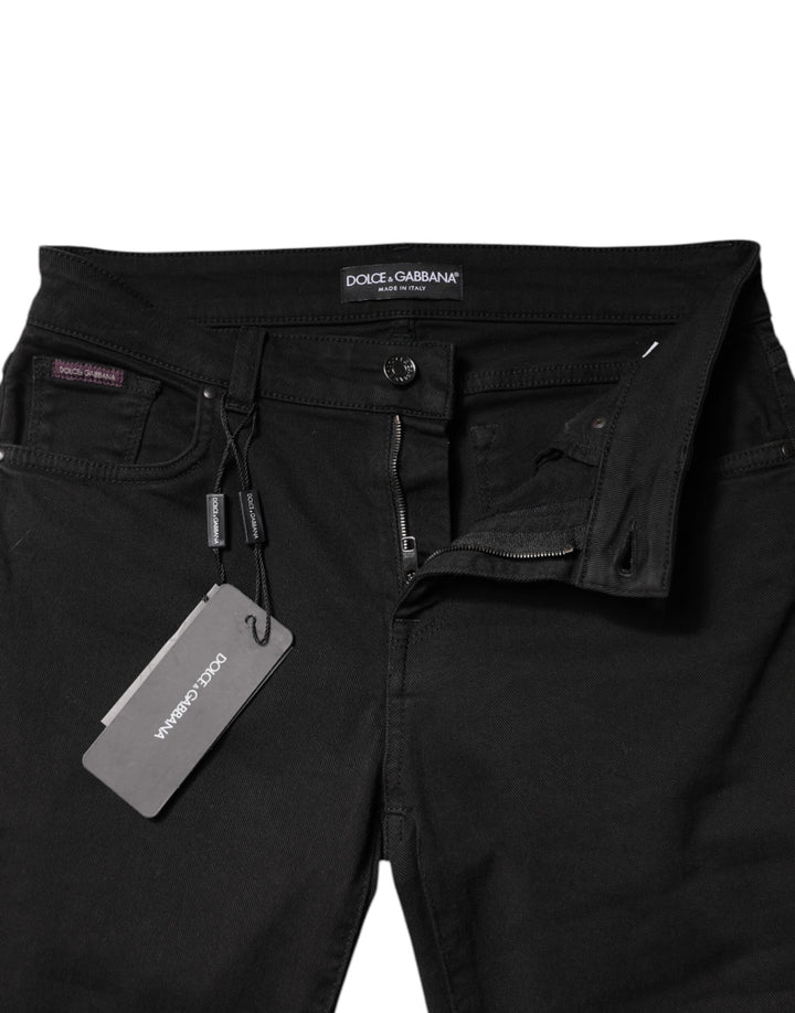 Dolce &amp; Gabbana Sample Sale Dolce &amp; Gabbana Black Cotton Mid Waisted Skinny Denim Jeans - | Designer outlet