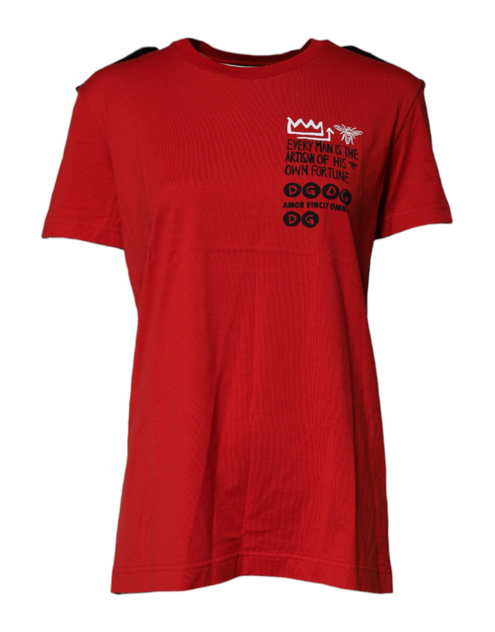 Dolce & Gabbana Sample Sale Dolce & Gabbana Red Cotton Graphic Print Crew Neck T-shirt - | Designer outlet