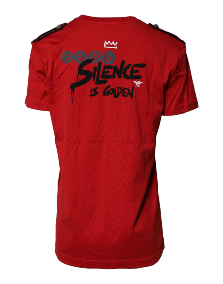 Dolce &amp; Gabbana Sample Sale Dolce &amp; Gabbana Red Cotton Graphic Print Crew Neck T-shirt - | Designer outlet