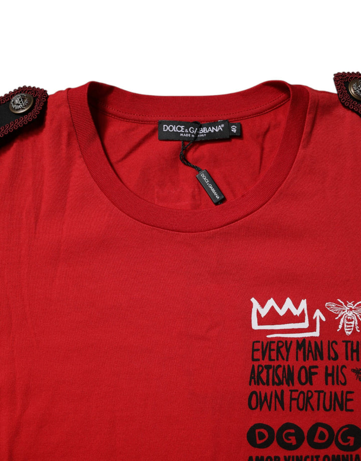 Dolce &amp; Gabbana Sample Sale Dolce &amp; Gabbana Red Cotton Round Neck Short Sleeves T-shirt - | Designer outlet