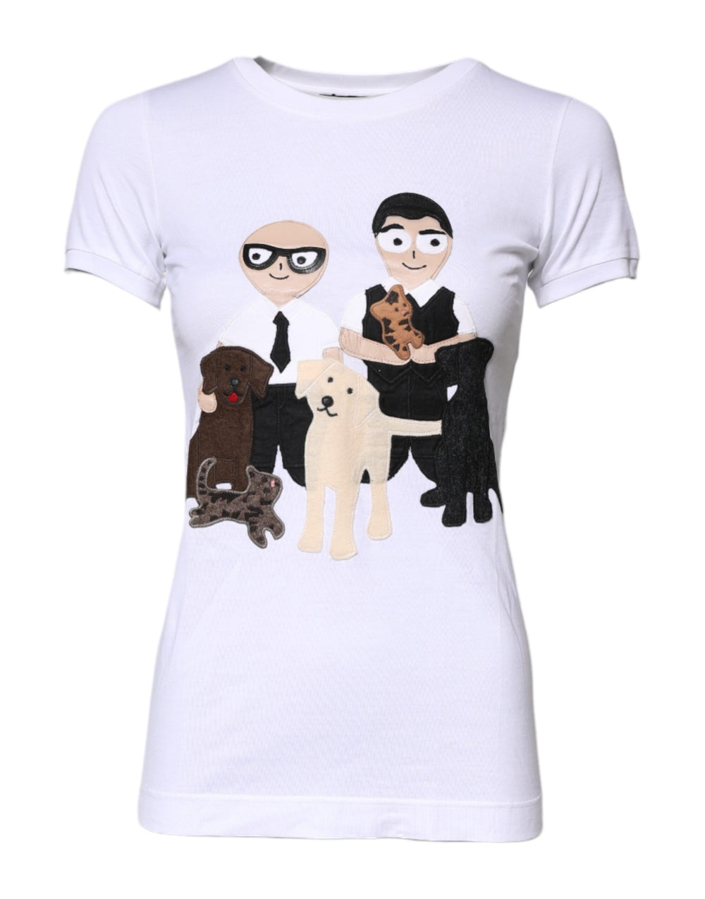 Dolce & Gabbana Sample Sale Dolce & Gabbana White Cotton #DGFAMILY Embroidery T-shirt - | Designer outlet