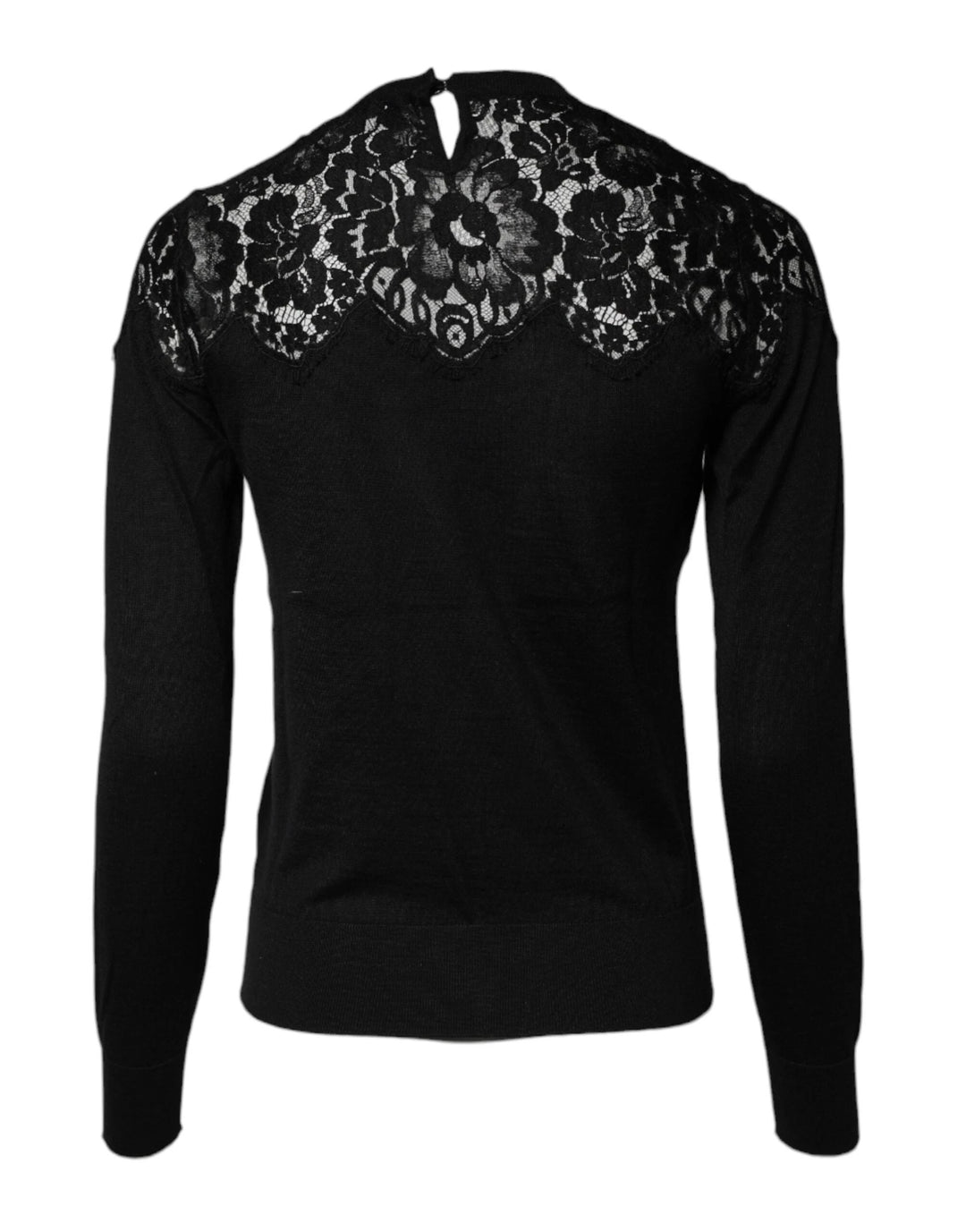 Dolce &amp; Gabbana Sample Sale Dolce &amp; Gabbana Black Floral Lace Long Sleeves Blouse Top - | Designer outlet