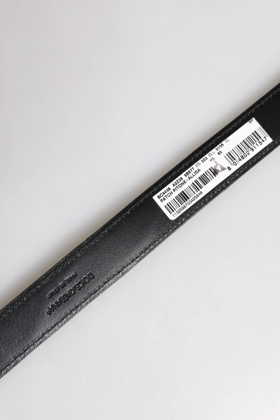 Dolce &amp; Gabbana Sample Sale Dolce &amp; Gabbana Black Exotic Leather Metal Logo Buckle Belt - | Designer outlet