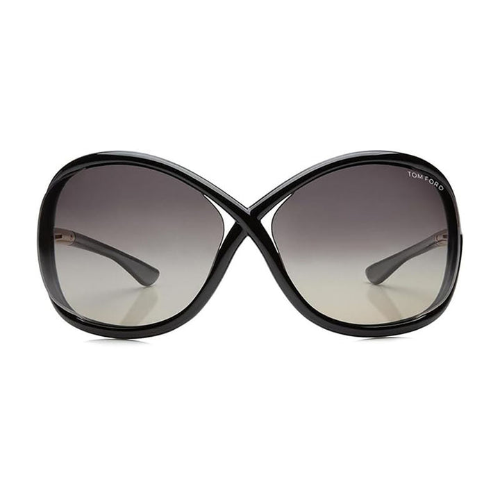 Tom Ford Sunglasses Geometric Semi Rim, Black Frame and Smoke Polarized Lens FT000901D