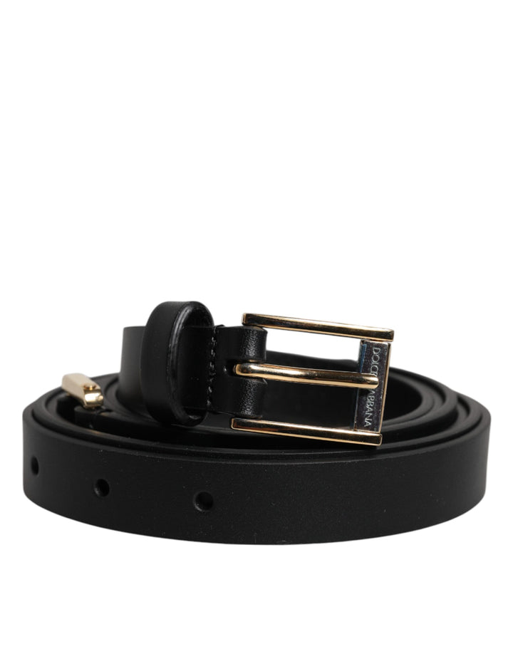 Dolce &amp; Gabbana Sample Sale Dolce &amp; Gabbana Black Calfskin Classic Metal Logo Buckle Belt - | Designer outlet
