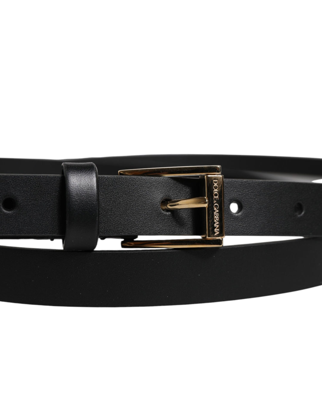 Dolce &amp; Gabbana Sample Sale Dolce &amp; Gabbana Black Calfskin Classic Metal Logo Buckle Belt - | Designer outlet