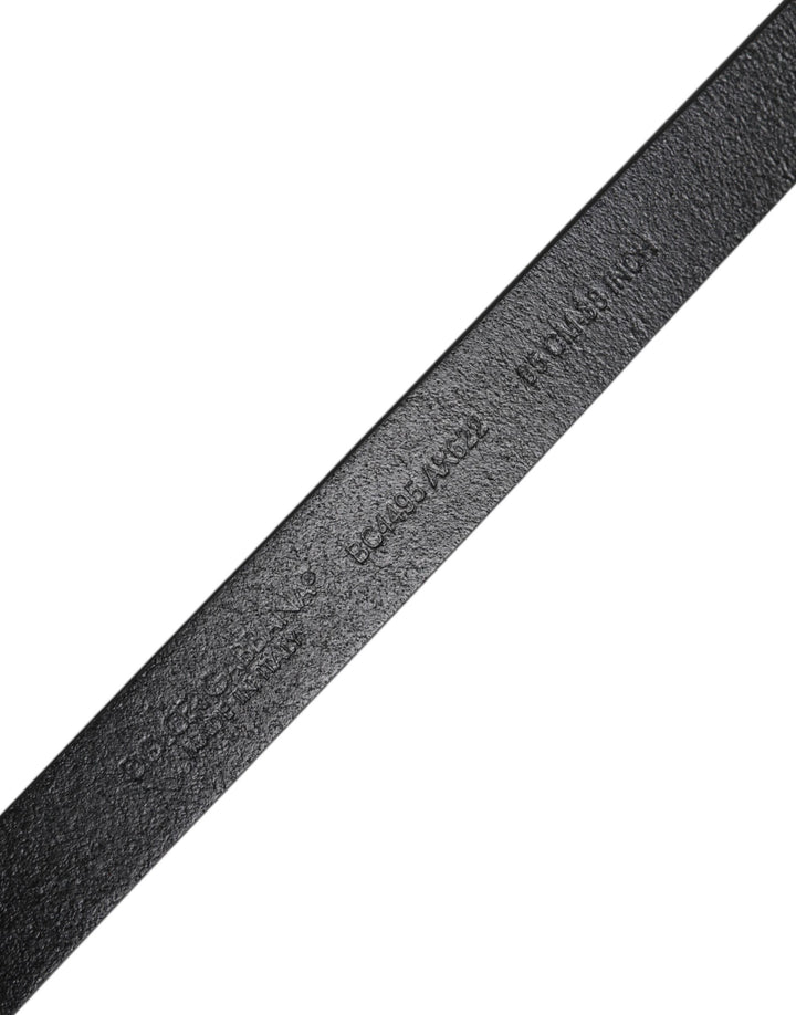 Dolce &amp; Gabbana Sample Sale Dolce &amp; Gabbana Black Calfskin Classic Metal Logo Buckle Belt - | Designer outlet