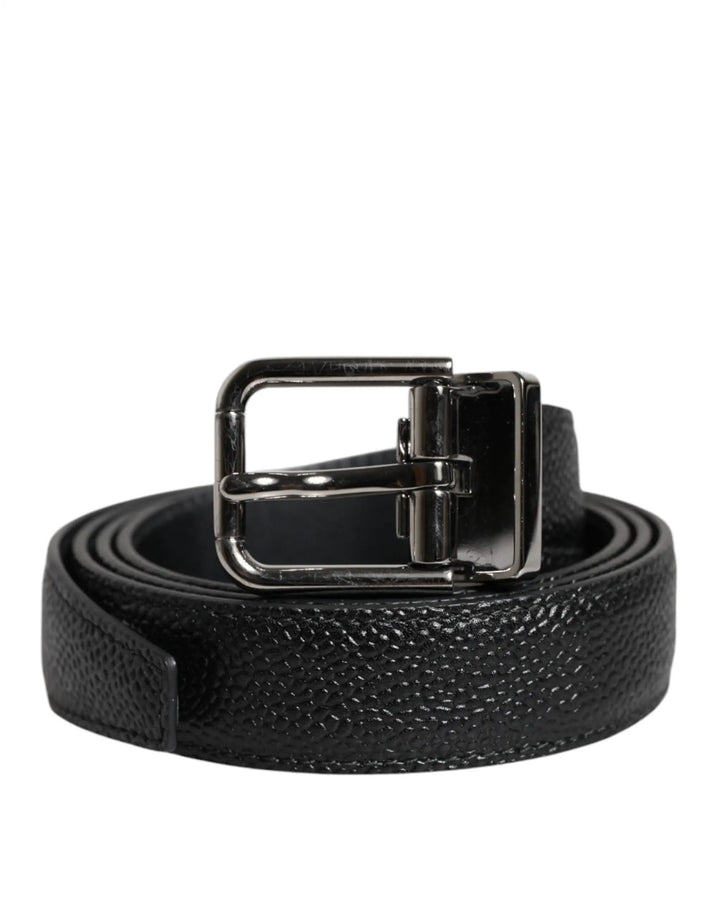 Dolce &amp; Gabbana Sample Sale | Dolce &amp; Gabbana Black Calf Leather Classic Metal Buckle Belt - | Designer outlet