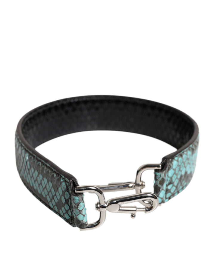 Dolce & Gabbana Black Blue Exotic Leather Bag Shoulder Strap by Dolce & Gabbana outlet now on sale