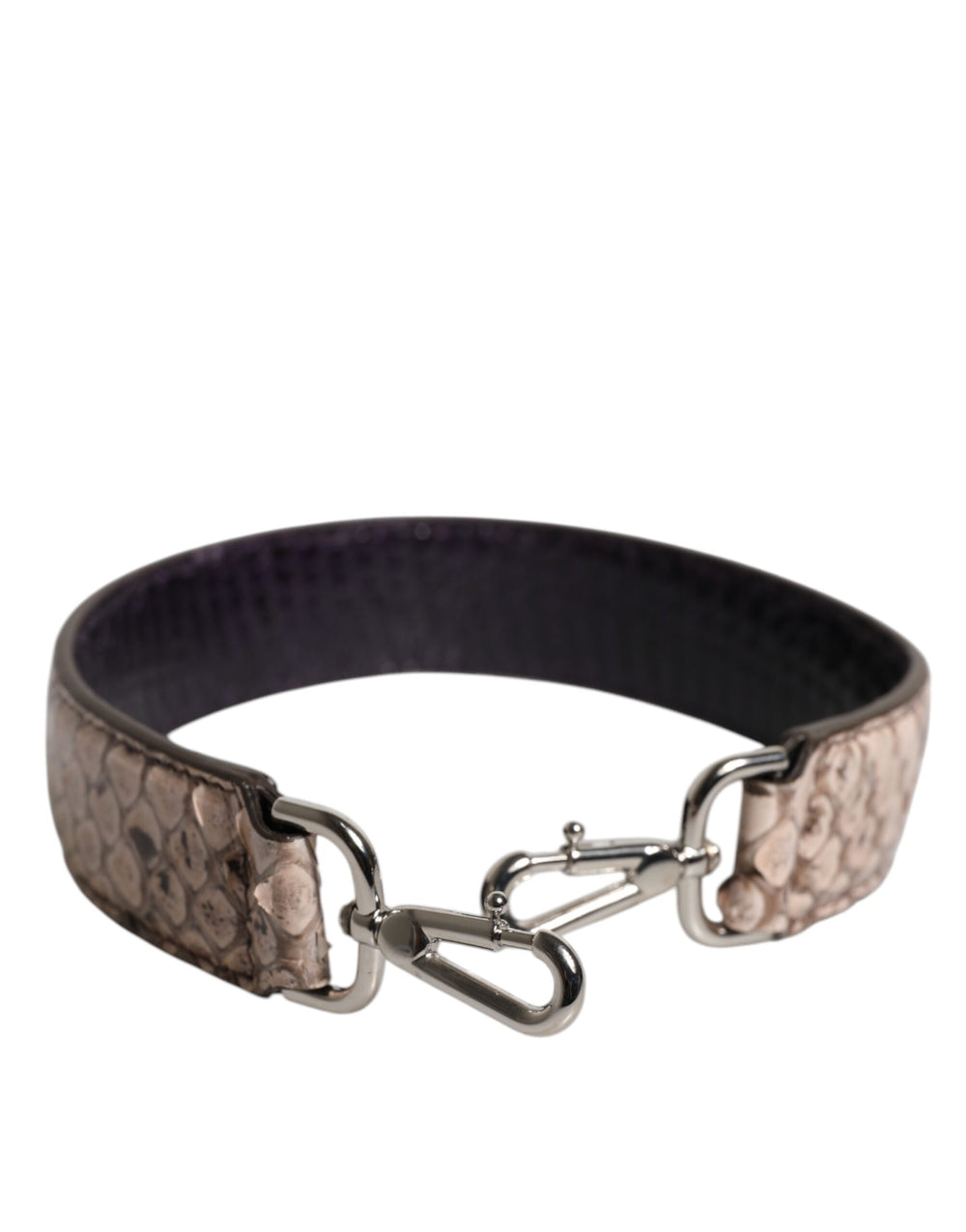 Dolce & Gabbana Black Cream Exotic Leather Bag Shoulder Strap by Dolce & Gabbana outlet now on sale