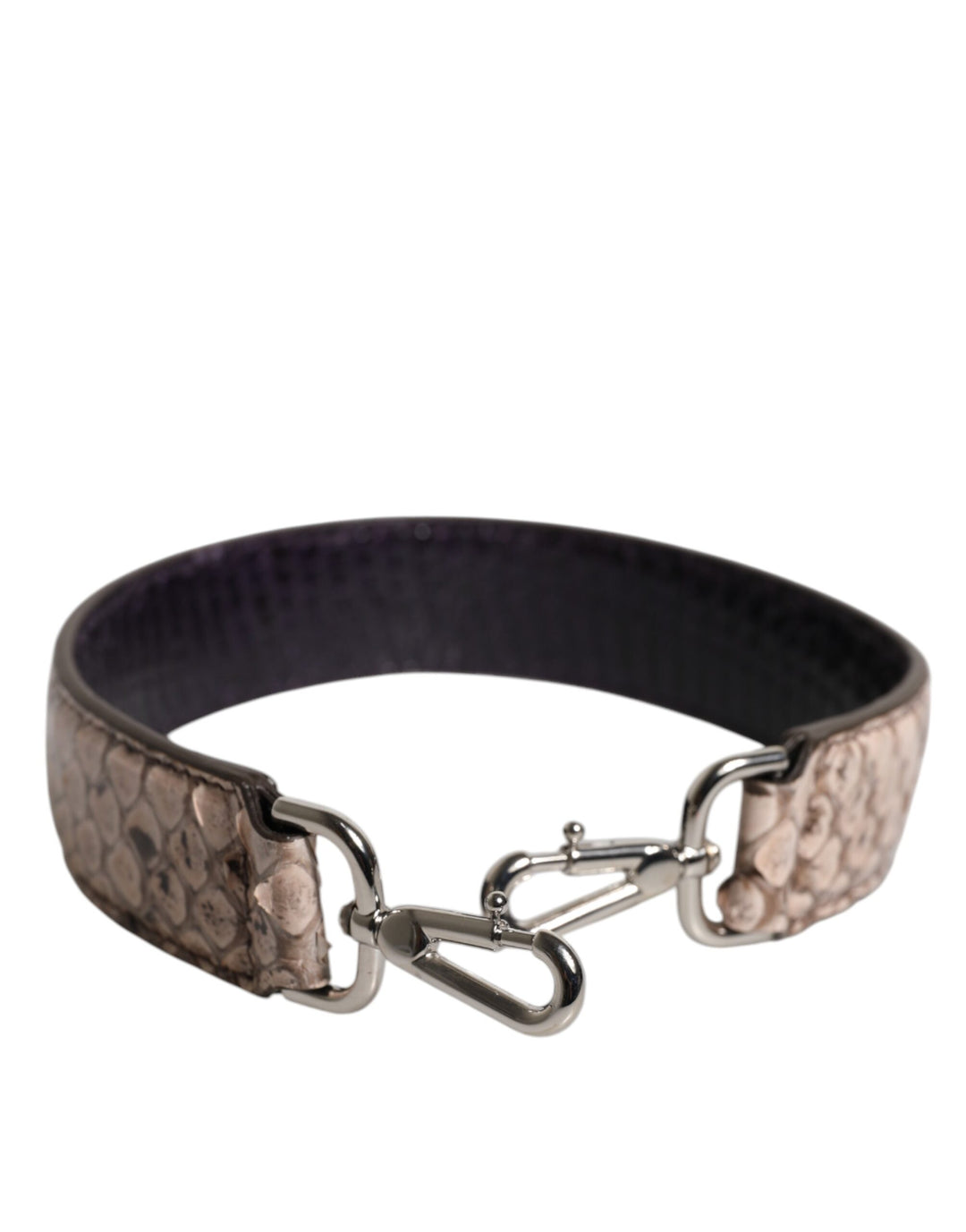 Dolce & Gabbana Black Cream Exotic Leather Bag Shoulder Strap by Dolce & Gabbana outlet now on sale