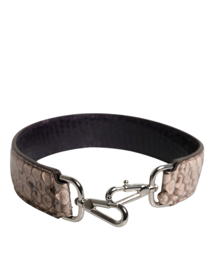 Dolce & Gabbana Black Cream Exotic Leather Bag Shoulder Strap by Dolce & Gabbana outlet now on sale