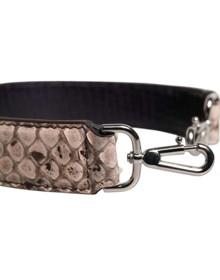 Dolce & Gabbana Black Cream Exotic Leather Bag Shoulder Strap by Dolce & Gabbana outlet now on sale