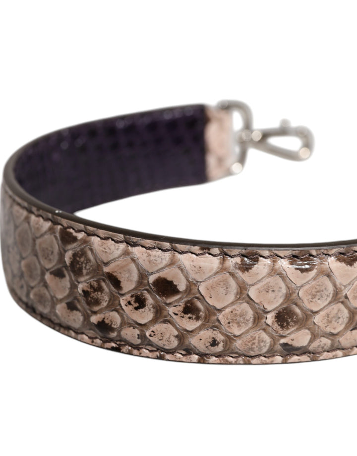 Dolce & Gabbana Black Cream Exotic Leather Bag Shoulder Strap by Dolce & Gabbana outlet now on sale