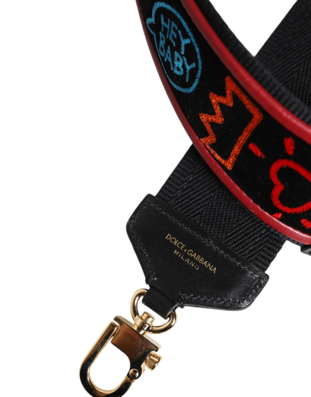 Dolce & Gabbana Black Cotton Printed Bag Shoulder Strap by Dolce & Gabbana outlet now on sale