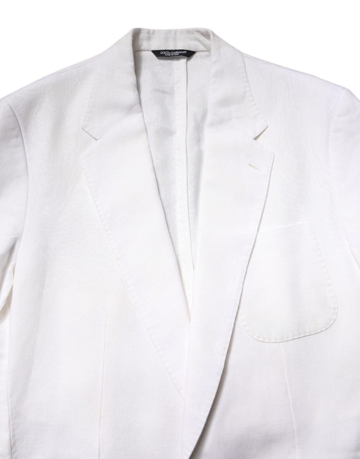 Dolce & Gabbana White Single Breasted Men Coat Blazer Suit