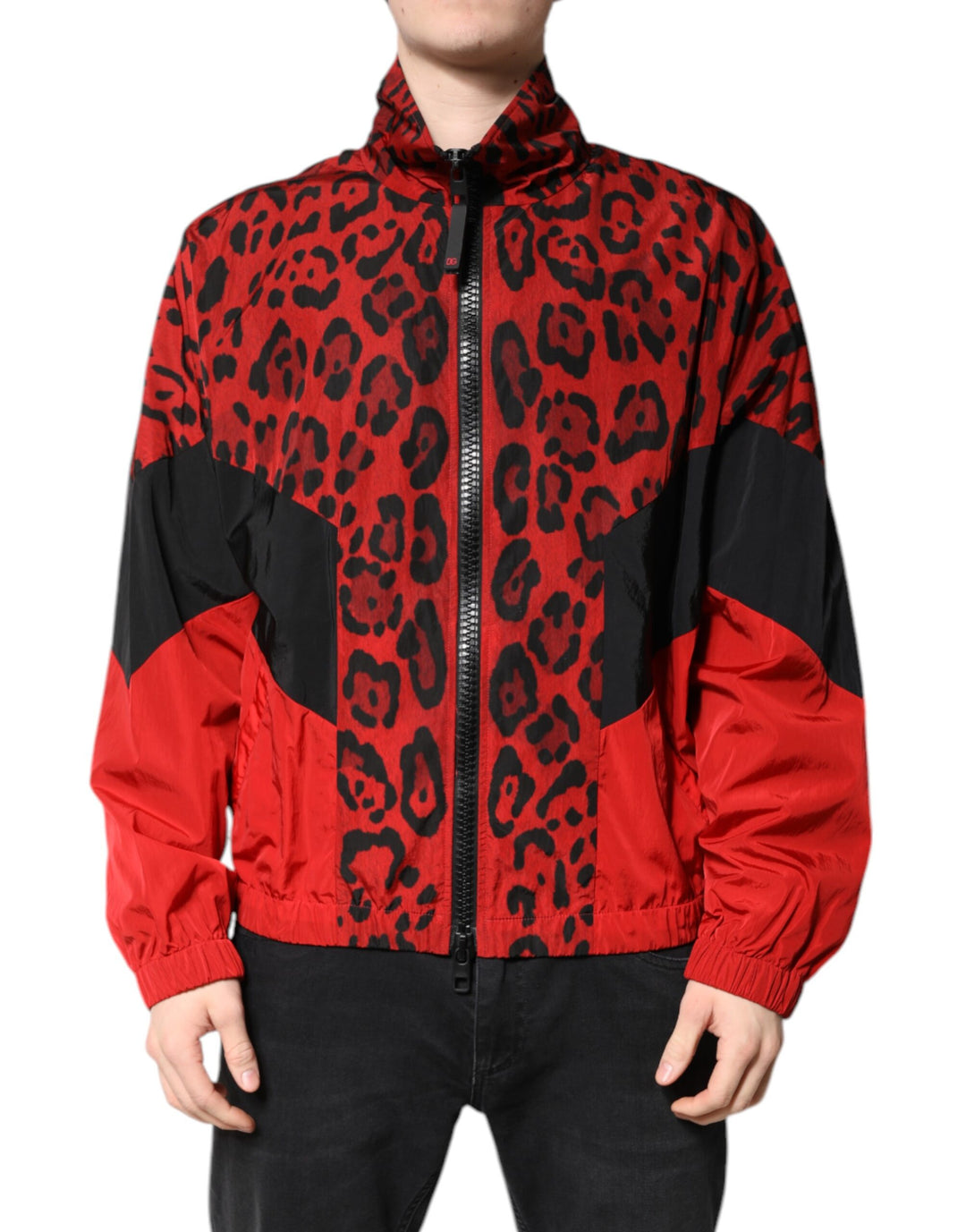 Dolce &amp; Gabbana Red Leopard Nylon Bomber Full Zip Jacket by Dolce &amp; Gabbana outlet now on sale