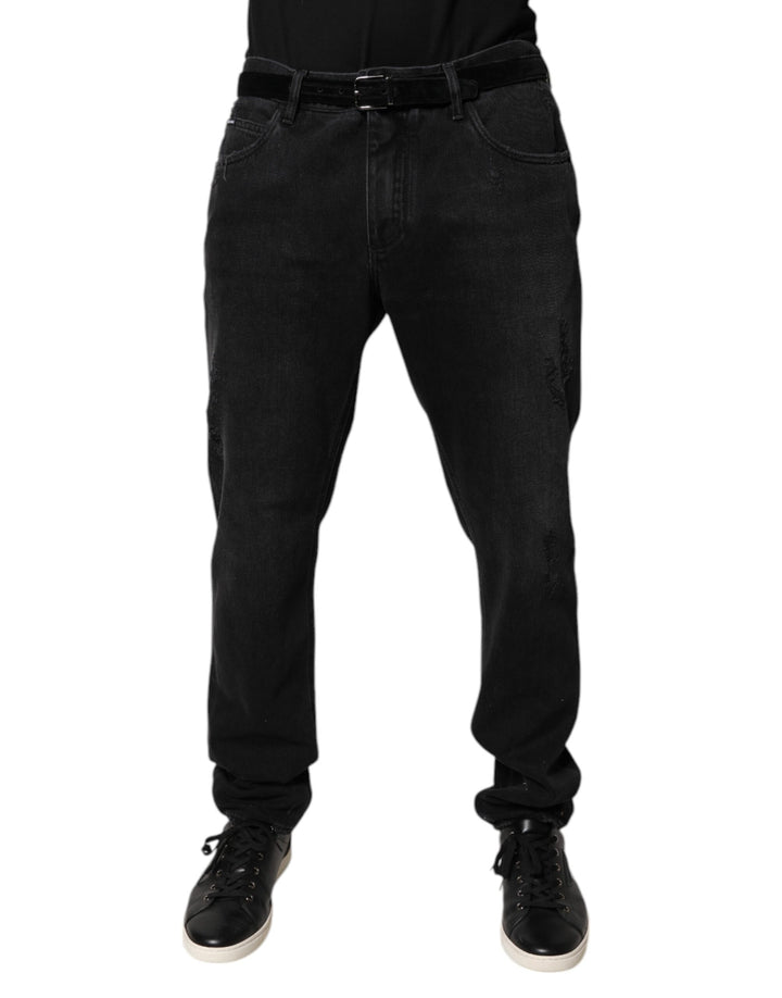 Dolce &amp; Gabbana Sample Sale Dolce &amp; Gabbana Black Cotton Skinny Men Denim Jeans - | Designer outlet