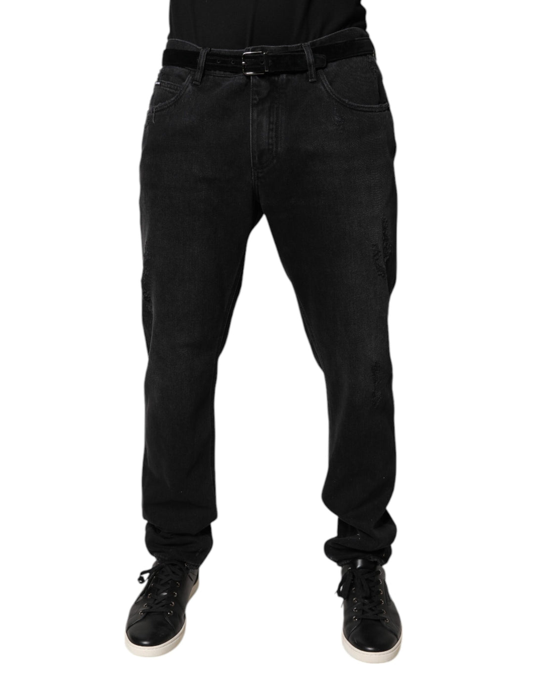 Dolce &amp; Gabbana Sample Sale Dolce &amp; Gabbana Black Cotton Skinny Men Denim Jeans - | Designer outlet