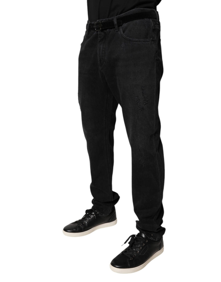 Dolce &amp; Gabbana Sample Sale Dolce &amp; Gabbana Black Cotton Skinny Men Denim Jeans - | Designer outlet