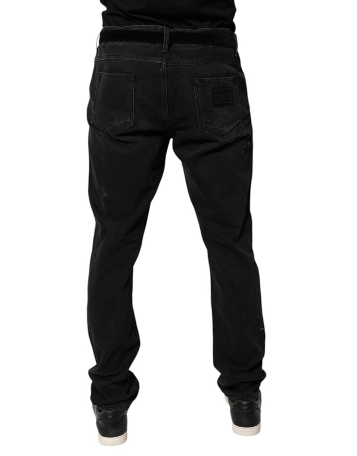 Dolce &amp; Gabbana Sample Sale Dolce &amp; Gabbana Black Cotton Skinny Men Denim Jeans - | Designer outlet