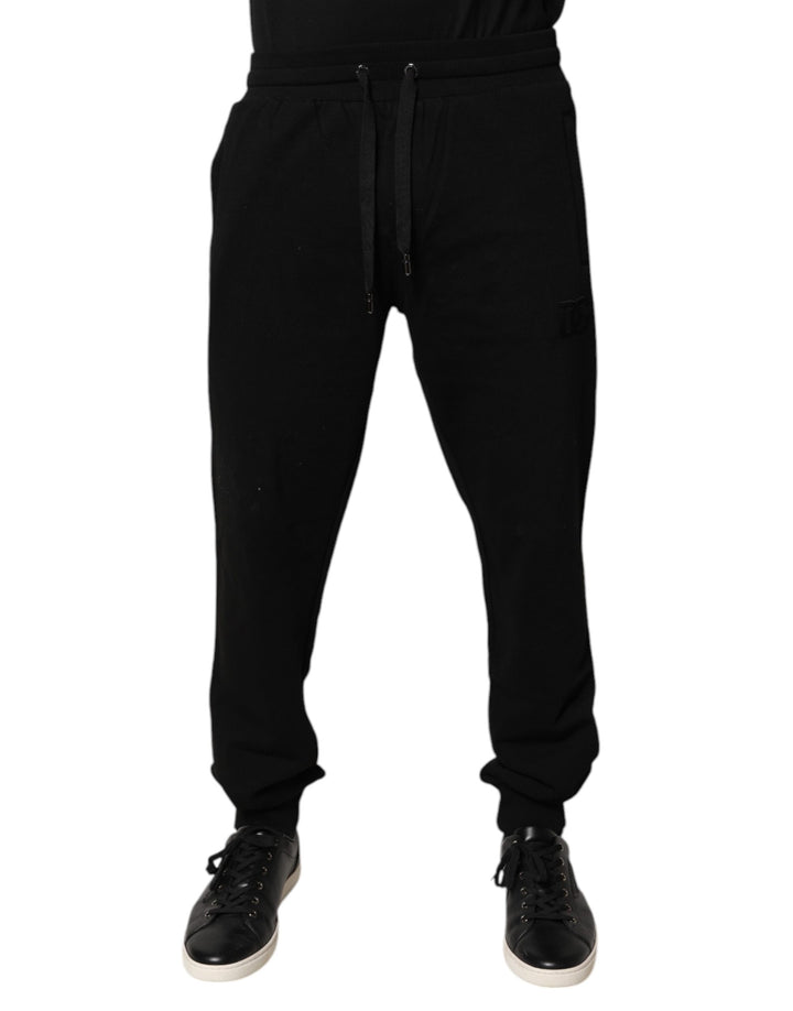 Dolce &amp; Gabbana Sample Sale Dolce &amp; Gabbana Black Cotton Mid Waist Jogger Sweatpants Pants - | Designer outlet