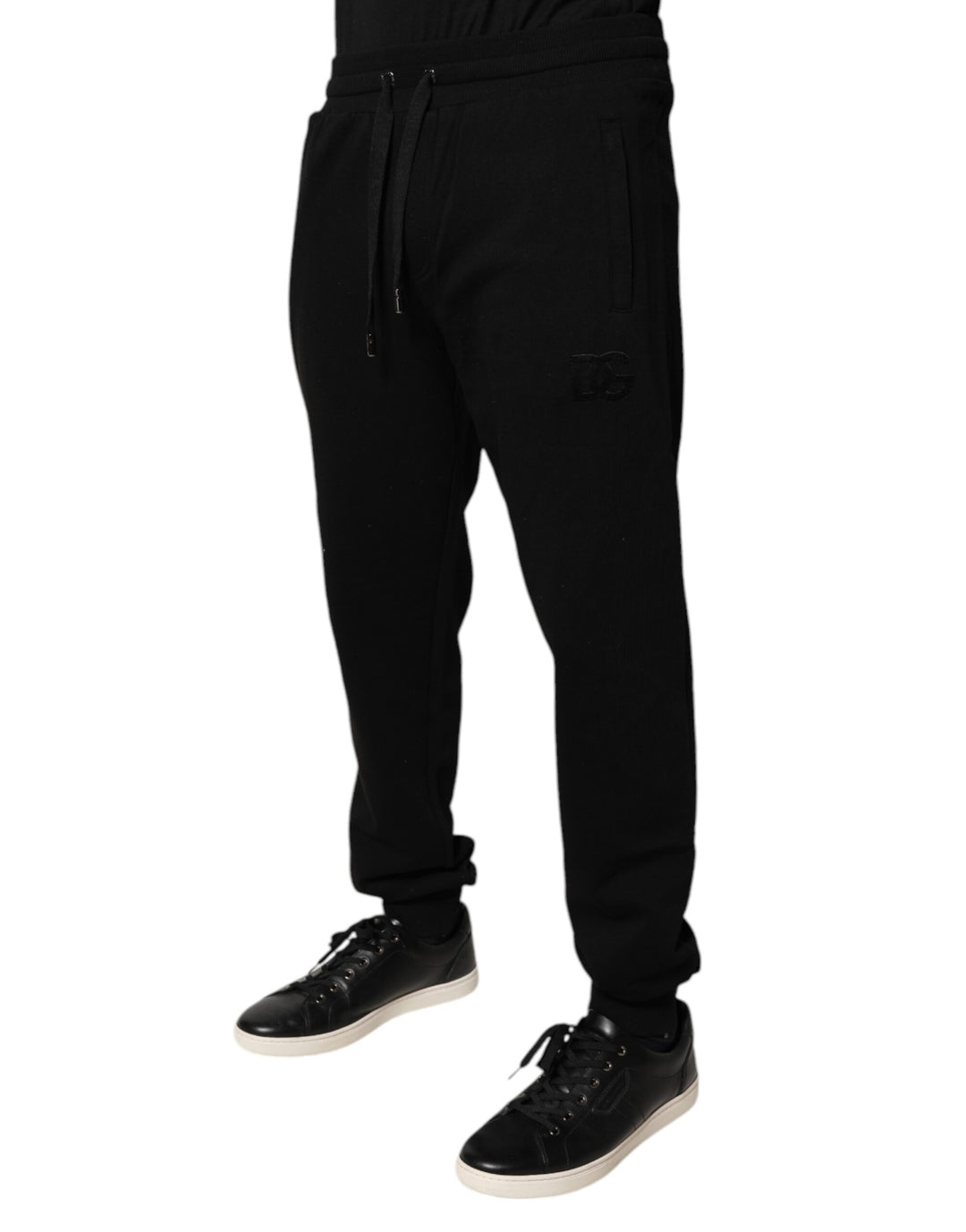 Dolce &amp; Gabbana Sample Sale Dolce &amp; Gabbana Black Cotton Mid Waist Jogger Sweatpants Pants - | Designer outlet