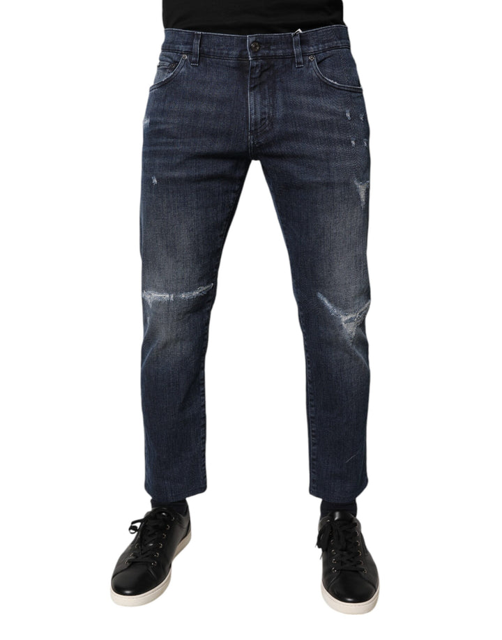 Dolce &amp; Gabbana Sample Sale Dolce &amp; Gabbana Blue Cotton Stretch Skinny Men Denim Jeans - | Designer outlet