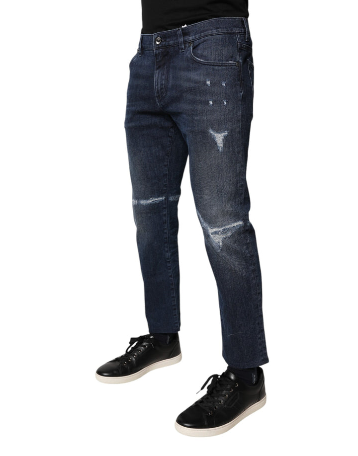 Dolce &amp; Gabbana Sample Sale Dolce &amp; Gabbana Blue Cotton Stretch Skinny Men Denim Jeans - | Designer outlet
