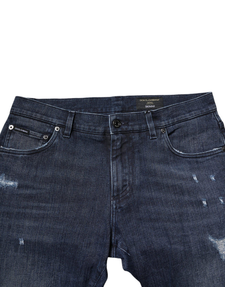 Dolce &amp; Gabbana Sample Sale Dolce &amp; Gabbana Blue Cotton Stretch Skinny Men Denim Jeans - | Designer outlet