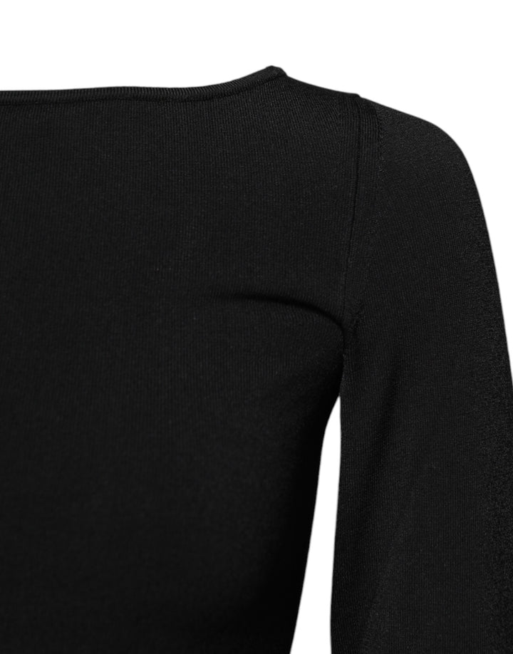 Dolce &amp; Gabbana Sample Sale Dolce &amp; Gabbana Black Viscose Long Sleeves Pullover Top - | Designer outlet
