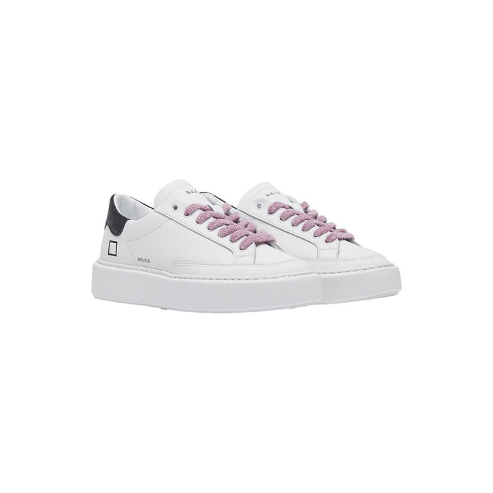 D.A.T.E Beige Leather Sneaker