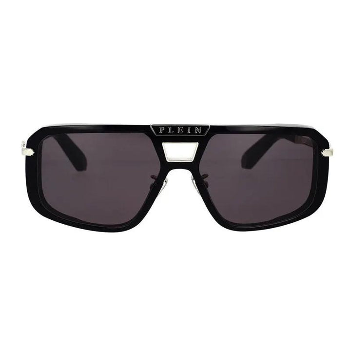 Philipp Plein Sunglasses Aviator Full Rim, Shiny Black Frame And Grey Lens