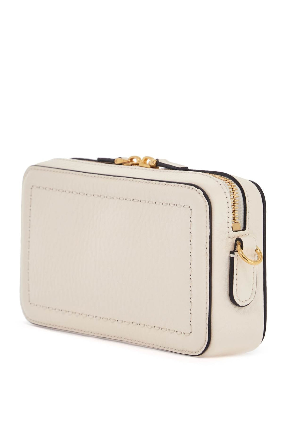 Valentino Garavani Mini Camera Case In Ivory Leather With Adjustable Strap And Golden Details